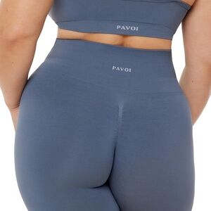 PAVOI Women's High Waist Shorts - Blue